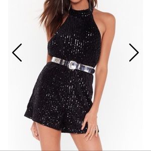 Born to Shine Sequin Velvet Romper